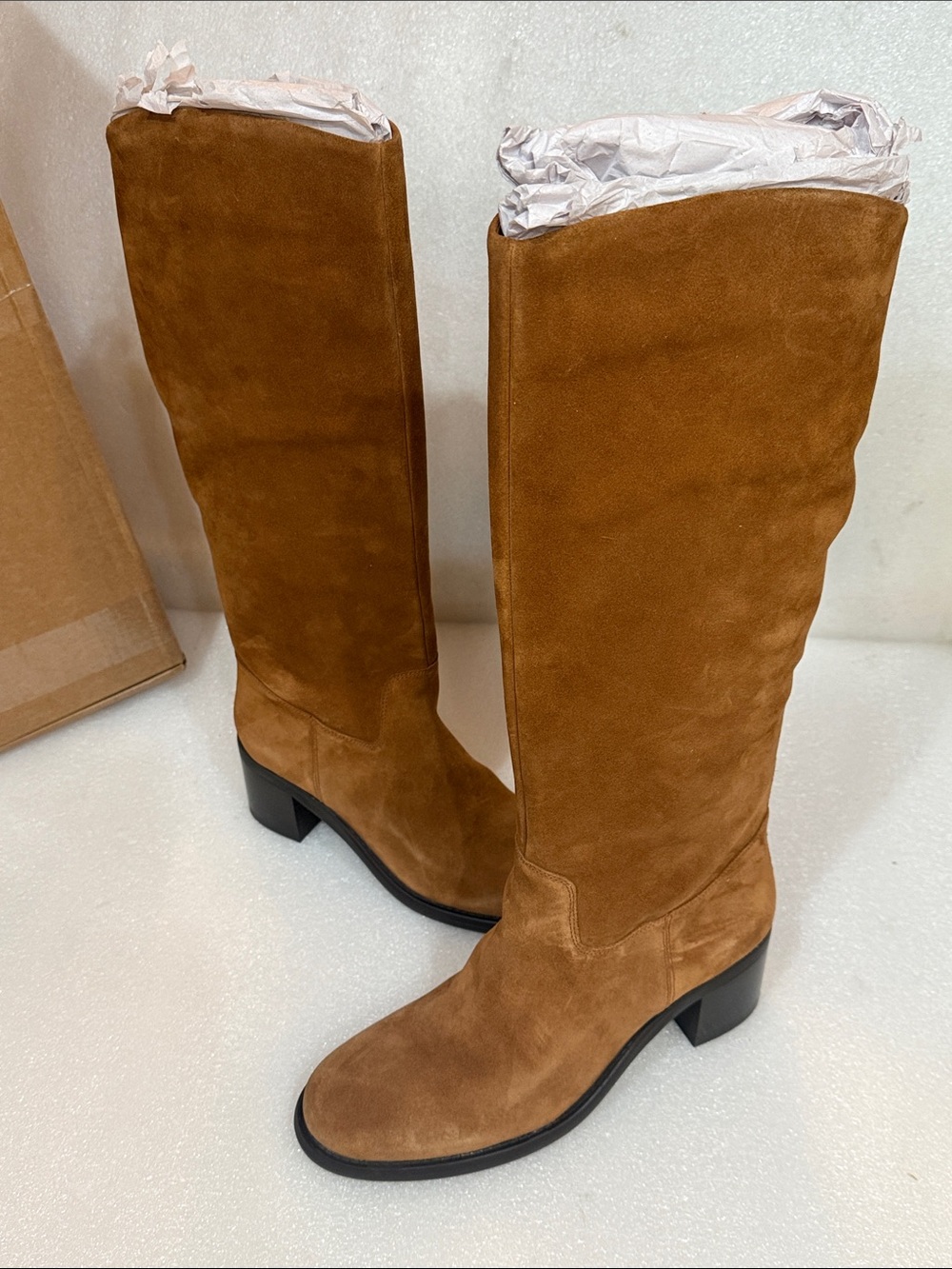 Vince Camuto Amree Narrow Calf Knee High Boot, Burnt Sugar, 10